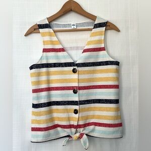 NWT Old Navy Red, Yellow, navy & White Striped Women's Top